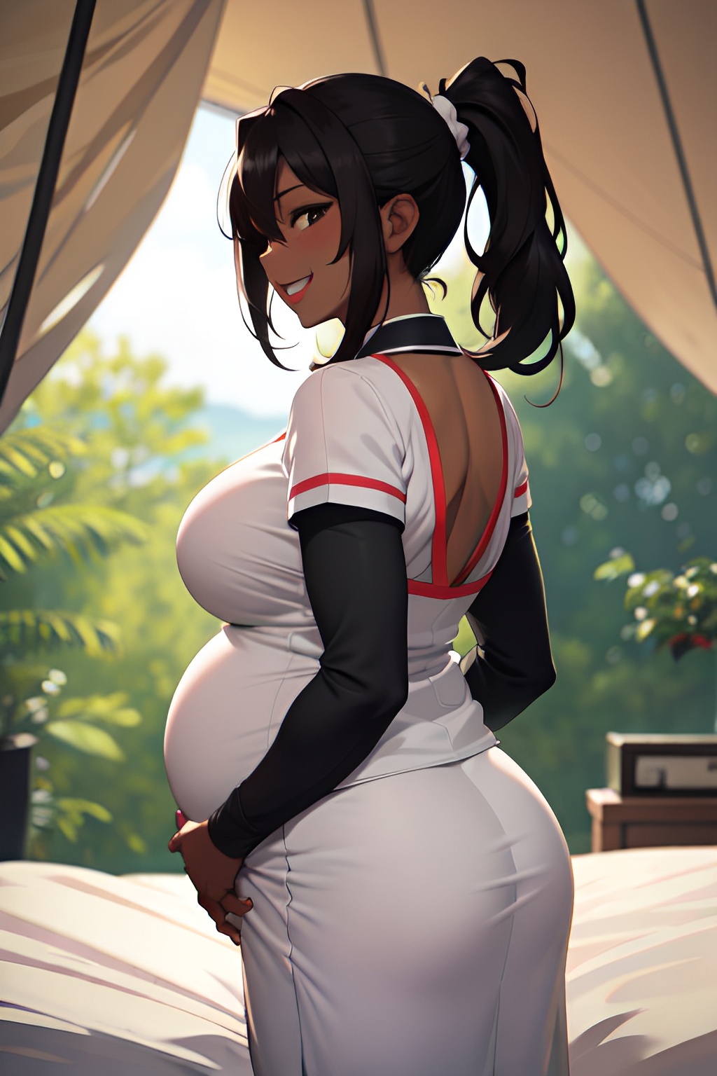 30s Cartoon Porn - Anime Pregnant Huge Boobs 30s Age Laughing Face Ginger Ponytail Hair Style  Dark Skin Charcoal Tent Back View Cumshot Nurse 3666503200556321660 - AI  Hentai