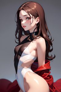 anime,pregnant,small tits,50s age,seductive face,ginger,braided hair style,dark skin,soft + warm,cave,close-up view,massage,maid