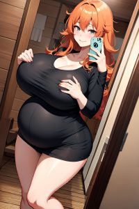 anime,pregnant,huge boobs,30s age,ahegao face,ginger,messy hair style,light skin,mirror selfie,sauna,front view,t-pose,goth