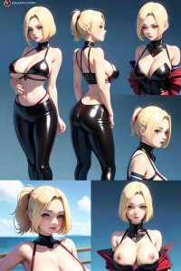 anime,busty,small tits,30s age,orgasm face,blonde,pixie hair style,light skin,3d,club,side view,plank,latex