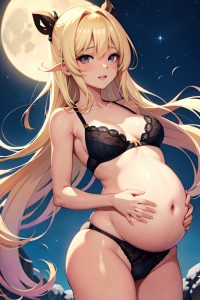 anime,pregnant,small tits,18 age,orgasm face,blonde,straight hair style,dark skin,warm anime,moon,back view,gaming,bra