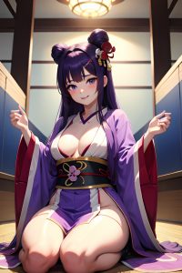 anime,chubby,small tits,18 age,seductive face,purple hair,straight hair style,light skin,film photo,party,front view,spreading legs,geisha