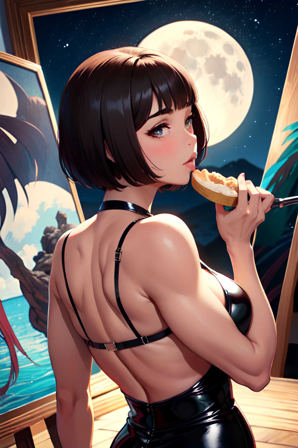 1024px x 1536px - Anime Muscular Huge Boobs 50s Age Pouting Lips Face Brunette Bobcut Hair  Style Dark Skin Painting Moon Back View Eating Latex 3679935712943253736 -  AI Hentai