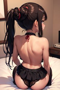 anime,busty,small tits,18 age,seductive face,brunette,pigtails hair style,dark skin,skin detail (beta),club,back view,straddling,stockings