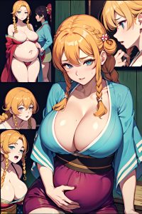 anime,pregnant,huge boobs,70s age,orgasm face,ginger,braided hair style,light skin,skin detail (beta),oasis,close-up view,plank,kimono