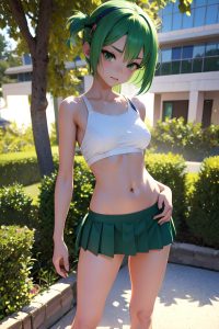 anime,skinny,small tits,20s age,sad face,green hair,pixie hair style,light skin,3d,wedding,front view,yoga,schoolgirl