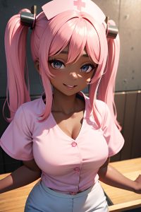 anime,busty,small tits,18 age,happy face,pink hair,pigtails hair style,dark skin,3d,yacht,close-up view,cumshot,nurse