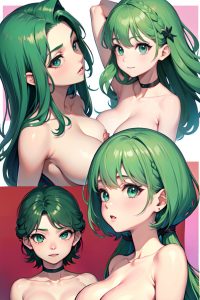 anime,busty,small tits,30s age,shocked face,green hair,pixie hair style,light skin,skin detail (beta),wedding,side view,massage,partially nude