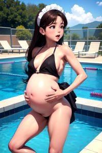anime,pregnant,small tits,80s age,orgasm face,brunette,straight hair style,light skin,3d,pool,back view,spreading legs,maid
