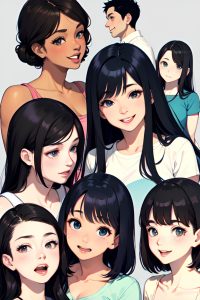 anime,pregnant,small tits,50s age,laughing face,black hair,straight hair style,light skin,skin detail (beta),snow,front view,plank,teacher
