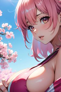 anime,skinny,huge boobs,50s age,orgasm face,pink hair,bangs hair style,light skin,watercolor,yacht,close-up view,plank,kimono