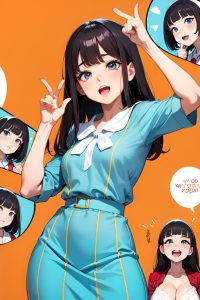 anime,busty,small tits,60s age,ahegao face,brunette,bangs hair style,light skin,illustration,party,front view,spreading legs,schoolgirl