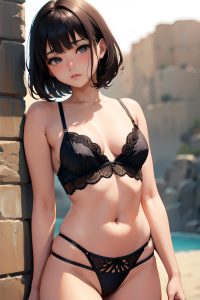 anime,busty,small tits,18 age,sad face,brunette,bangs hair style,dark skin,comic,desert,front view,cumshot,lingerie