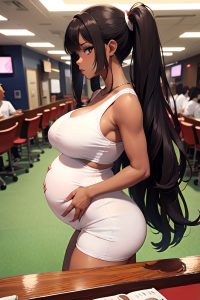 anime,pregnant,small tits,60s age,pouting lips face,ginger,messy hair style,dark skin,soft anime,casino,back view,working out,nurse